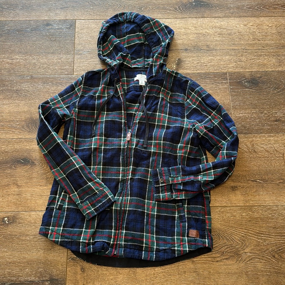 L.L. bean flannel full zip hooded XS